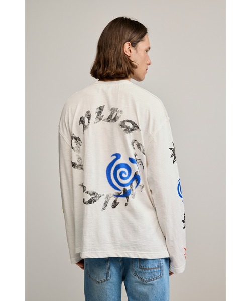セール】ジオメトリック グラフィック ロングTシャツ（Tシャツ