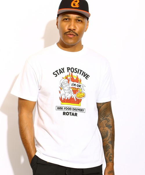 ROTAR(ローター)の「STAY POSITIVE Tee(Tシャツ/カットソー・メンズ・ホワイト/ライトイエロー/ライトブルー・SMALL/MEDIUM/LARGE/X-LARGE)」の2枚目の写真
