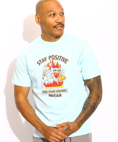 ROTAR(ローター)の「STAY POSITIVE Tee(Tシャツ/カットソー・メンズ・ホワイト/ライトイエロー/ライトブルー・SMALL/MEDIUM/LARGE/X-LARGE)」の5枚目の写真