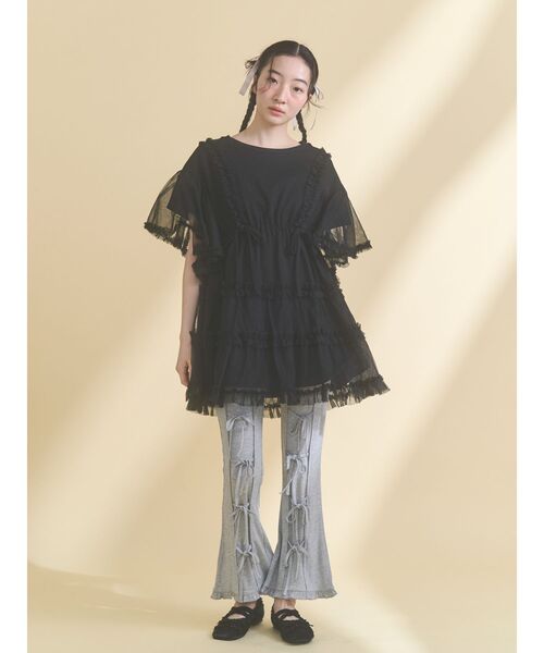 merry jenny(メリージェニー)の「チュチュールフリルミニワンピース(ワンピース・レディース・ブルー/オフホワイト/ピンク/ブラック・FREE)」の12枚目の写真