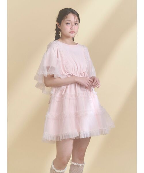 merry jenny(メリージェニー)の「チュチュールフリルミニワンピース(ワンピース・レディース・ブルー/オフホワイト/ピンク/ブラック・FREE)」の16枚目の写真