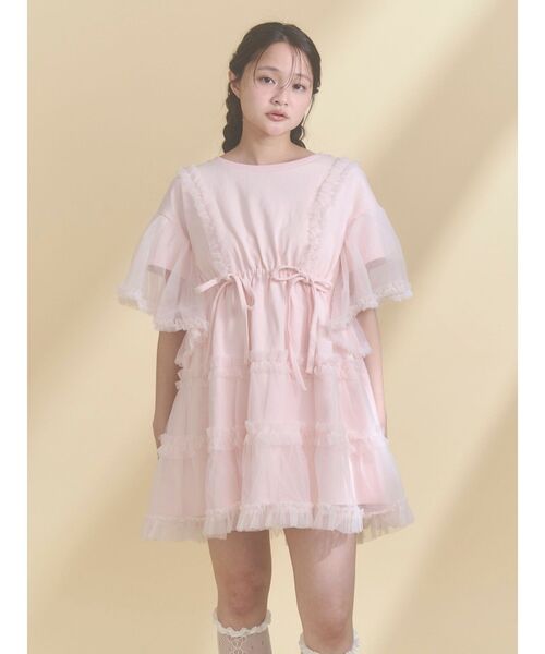 merry jenny(メリージェニー)の「チュチュールフリルミニワンピース(ワンピース・レディース・ブルー/オフホワイト/ピンク/ブラック・FREE)」の17枚目の写真