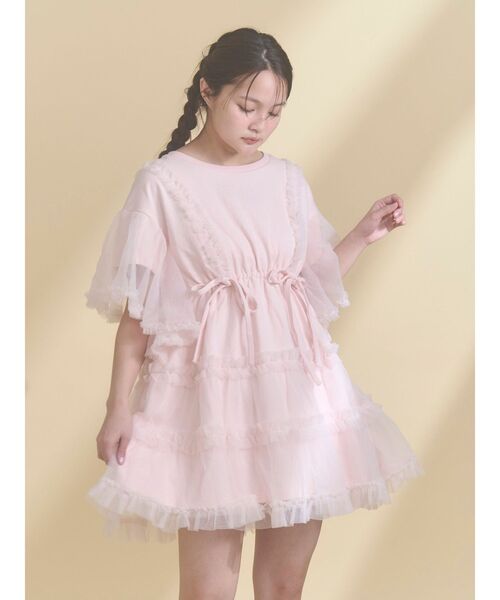 merry jenny(メリージェニー)の「チュチュールフリルミニワンピース(ワンピース・レディース・ブルー/オフホワイト/ピンク/ブラック・FREE)」の18枚目の写真