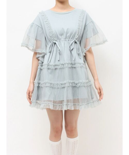 merry jenny(メリージェニー)の「チュチュールフリルミニワンピース(ワンピース・レディース・ブルー/オフホワイト/ピンク/ブラック・FREE)」の22枚目の写真