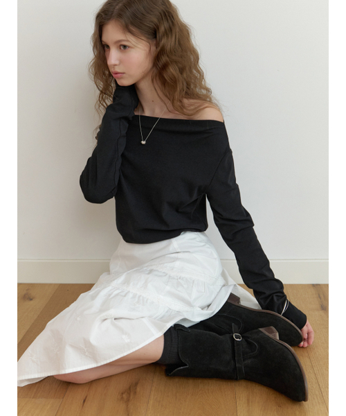 RE_L（リエル）の「Dona off shoulder t-shirt (black)（Tシャツ/カットソー・レディース・その他・FREE）」の2枚目の写真