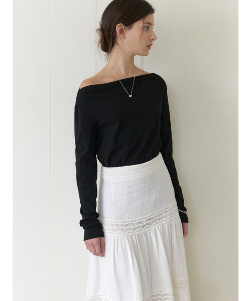 RE_L（リエル）の「Dona off shoulder t-shirt (black)（Tシャツ/カットソー・レディース・その他・FREE）」の6枚目の写真