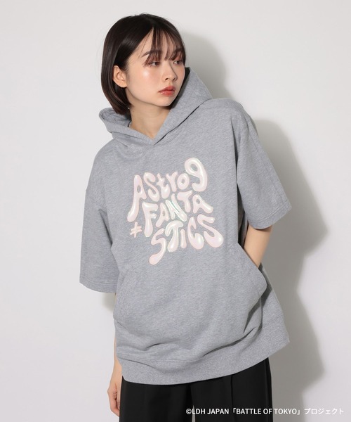 PAGEBOY（ページボーイ）の「【BATTLE OF TOKYO】Astro9 ショートスリーブパーカー（Tシャツ/カットソー・レディース・グレー/ブラック・FREE）」の3枚目の写真