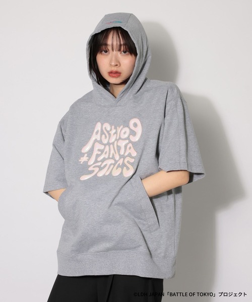 PAGEBOY（ページボーイ）の「【BATTLE OF TOKYO】Astro9 ショートスリーブパーカー（Tシャツ/カットソー・レディース・グレー/ブラック・FREE）」の4枚目の写真
