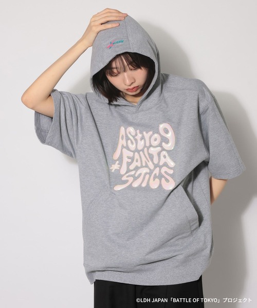 PAGEBOY（ページボーイ）の「【BATTLE OF TOKYO】Astro9 ショートスリーブパーカー（Tシャツ/カットソー・レディース・グレー/ブラック・FREE）」の5枚目の写真