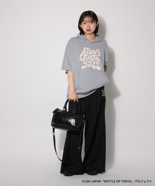 PAGEBOY（ページボーイ）の「【BATTLE OF TOKYO】Astro9 ショートスリーブパーカー（Tシャツ/カットソー・レディース・グレー/ブラック・FREE）」の7枚目の写真