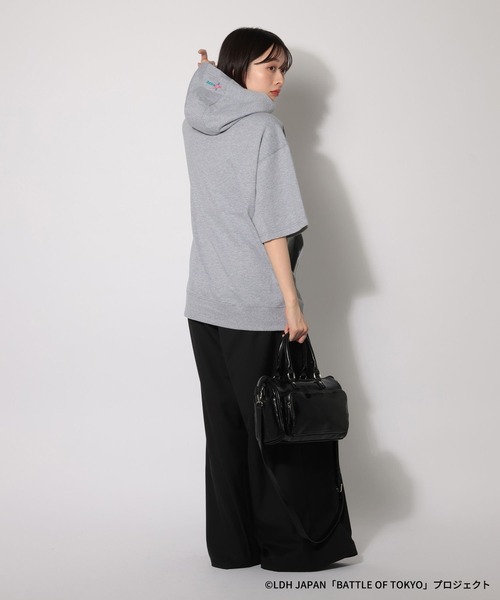 PAGEBOY（ページボーイ）の「【BATTLE OF TOKYO】Astro9 ショートスリーブパーカー（Tシャツ/カットソー・レディース・グレー/ブラック・FREE）」の9枚目の写真