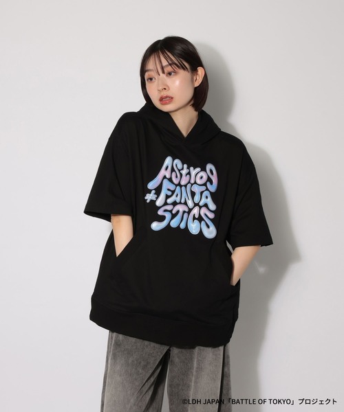 PAGEBOY（ページボーイ）の「【BATTLE OF TOKYO】Astro9 ショートスリーブパーカー（Tシャツ/カットソー・レディース・グレー/ブラック・FREE）」の10枚目の写真