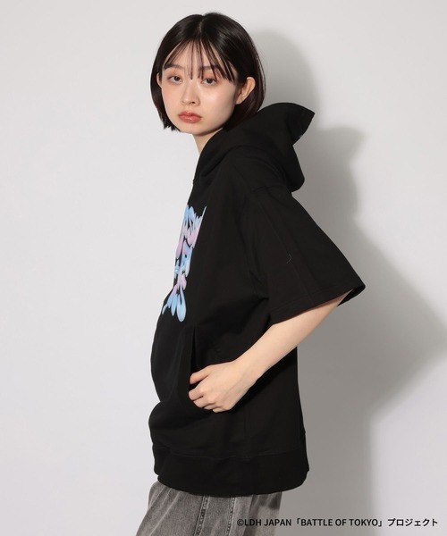 PAGEBOY（ページボーイ）の「【BATTLE OF TOKYO】Astro9 ショートスリーブパーカー（Tシャツ/カットソー・レディース・グレー/ブラック・FREE）」の11枚目の写真