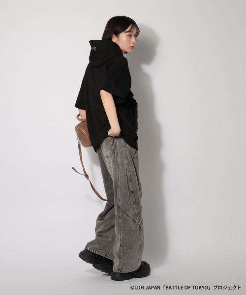 PAGEBOY（ページボーイ）の「【BATTLE OF TOKYO】Astro9 ショートスリーブパーカー（Tシャツ/カットソー・レディース・グレー/ブラック・FREE）」の16枚目の写真