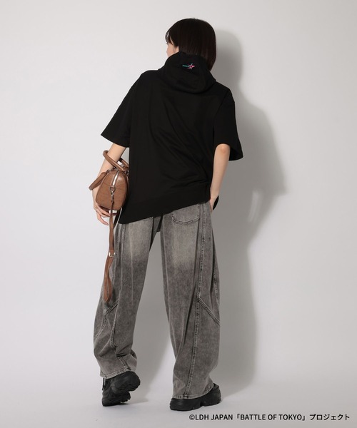 PAGEBOY（ページボーイ）の「【BATTLE OF TOKYO】Astro9 ショートスリーブパーカー（Tシャツ/カットソー・レディース・グレー/ブラック・FREE）」の17枚目の写真
