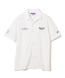 BEAMS GOLF（ビームスゴルフ）の「PURPLE LABEL / MONTAUK ストライプ ジャカード オープンカラー シャツ（吸水速乾、UVカット）（ポロシャツ）」