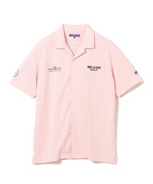 BEAMS GOLF（ビームスゴルフ）の「PURPLE LABEL / MONTAUK ストライプ ジャカード オープンカラー シャツ（吸水速乾、UVカット）（ポロシャツ）」