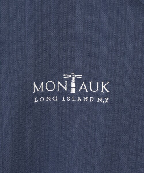 BEAMS GOLF(ビームスゴルフ)の「PURPLE LABEL / MONTAUK ストライプ ジャカード オープンカラー シャツ(吸水速乾、UVカット)(ポロシャツ・メンズ・ネイビー/ホワイト/ピンク・SMALL/MEDIUM/X-LARGE/LARGE)」の6枚目の写真