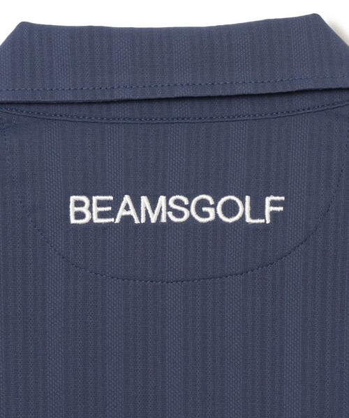 BEAMS GOLF(ビームスゴルフ)の「PURPLE LABEL / MONTAUK ストライプ ジャカード オープンカラー シャツ(吸水速乾、UVカット)(ポロシャツ・メンズ・ネイビー/ホワイト/ピンク・SMALL/MEDIUM/X-LARGE/LARGE)」の13枚目の写真