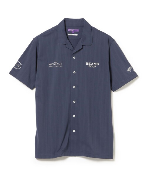 BEAMS GOLF(ビームスゴルフ)の「PURPLE LABEL / MONTAUK ストライプ ジャカード オープンカラー シャツ(吸水速乾、UVカット)(ポロシャツ・メンズ・ネイビー/ホワイト/ピンク・SMALL/MEDIUM/X-LARGE/LARGE)」の14枚目の写真
