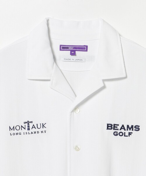 BEAMS GOLF(ビームスゴルフ)の「PURPLE LABEL / MONTAUK ストライプ ジャカード オープンカラー シャツ(吸水速乾、UVカット)(ポロシャツ・メンズ・ネイビー/ホワイト/ピンク・SMALL/MEDIUM/X-LARGE/LARGE)」の18枚目の写真