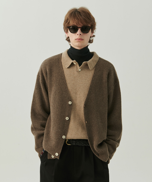 [Коллекционная линия] Super Fine Merino wool wall cuff knit — супершерстяная мериносовая вязаная блуза с воротником