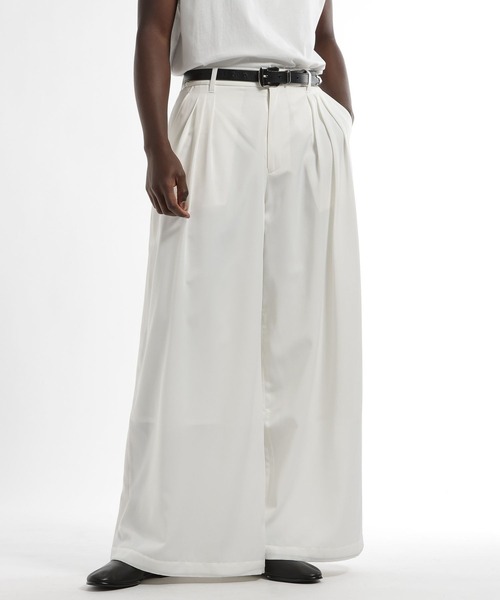 HARE（ハレ）の「【SET UP対応 接触冷感】DABOルーズワイドパンツ(HARE)（スラックス・メンズ・オレンジ/ブラック/ホワイト・MEDIUM/SMALL）」の20枚目の写真