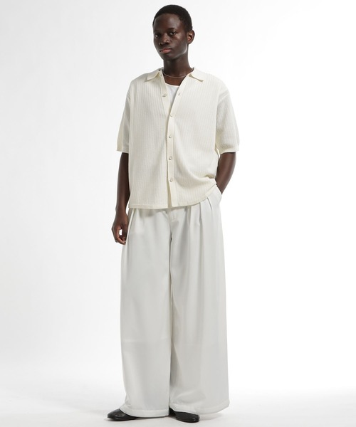 HARE（ハレ）の「【SET UP対応 接触冷感】DABOルーズワイドパンツ(HARE)（スラックス・メンズ・オレンジ/ブラック/ホワイト・MEDIUM/SMALL）」の4枚目の写真