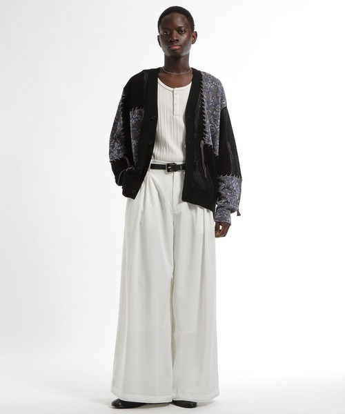 HARE（ハレ）の「【SET UP対応 接触冷感】DABOルーズワイドパンツ(HARE)（スラックス・メンズ・オレンジ/ブラック/ホワイト・MEDIUM/SMALL）」の7枚目の写真