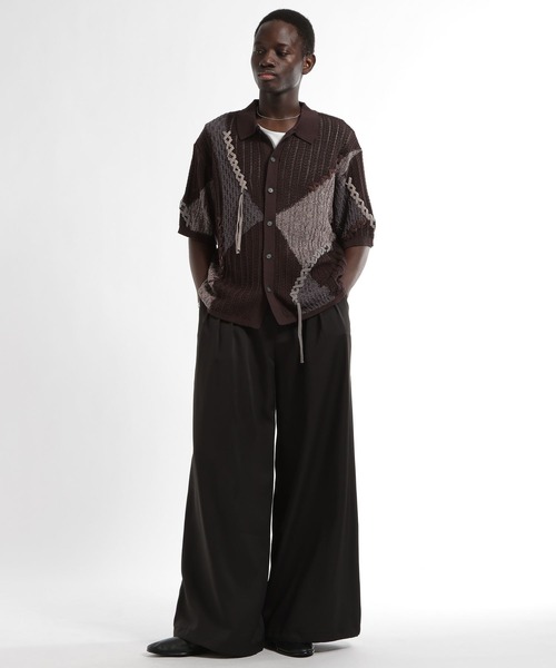 HARE（ハレ）の「【SET UP対応 接触冷感】DABOルーズワイドパンツ(HARE)（スラックス・メンズ・オレンジ/ブラック/ホワイト・MEDIUM/SMALL）」の9枚目の写真