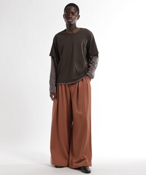 HARE（ハレ）の「【SET UP対応 接触冷感】DABOルーズワイドパンツ(HARE)（スラックス・メンズ・オレンジ/ブラック/ホワイト・MEDIUM/SMALL）」の14枚目の写真