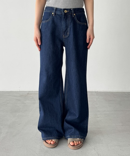 CANAL JEAN(キャナルジーン)の「El mar ワイドフレアデニムパンツ 605(デニムパンツ・レディース・インディゴブルー・MEDIUM/SMALL)」の6枚目の写真