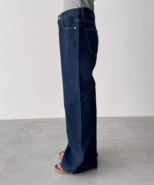 CANAL JEAN(キャナルジーン)の「El mar ワイドフレアデニムパンツ 605(デニムパンツ・レディース・インディゴブルー・MEDIUM/SMALL)」の7枚目の写真