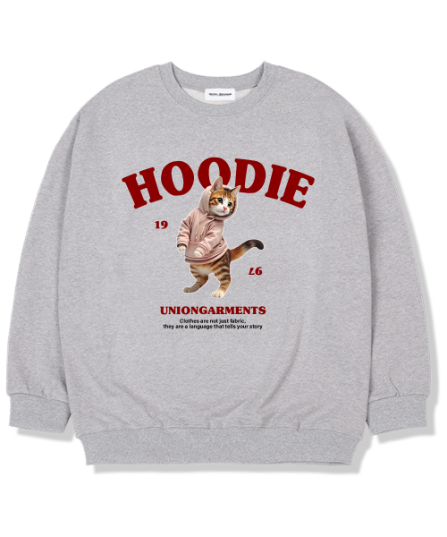 Union Garments(ユニオンガーメンツ)の「フードパーカー起毛裏地オーバーサイズスウェットTシャツグレー(スウェット・レディース・その他・L/XL/XXL)」の1枚目の写真