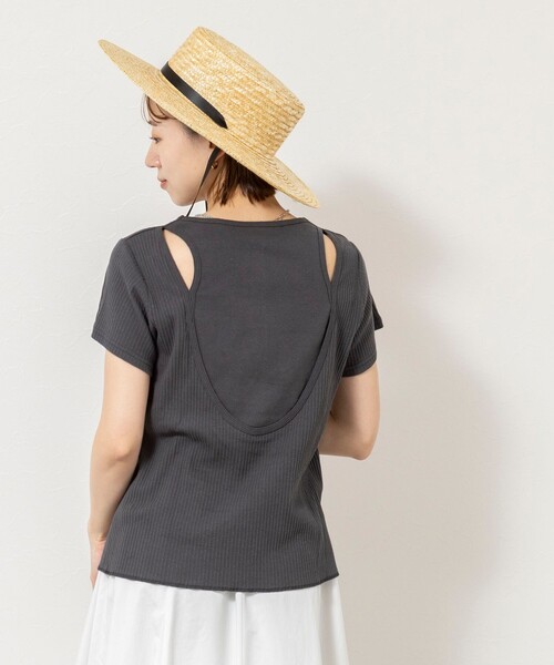 NOLLEY’S(ノーリーズ)の「ウォッシャブルバックデザインリブTシャツ(Tシャツ/カットソー・レディース・ホワイト/ブラック/チャコールグレー・FREE)」の18枚目の写真