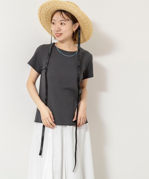 NOLLEY’S(ノーリーズ)の「ウォッシャブルバックデザインリブTシャツ(Tシャツ/カットソー・レディース・ホワイト/ブラック/チャコールグレー・FREE)」の19枚目の写真