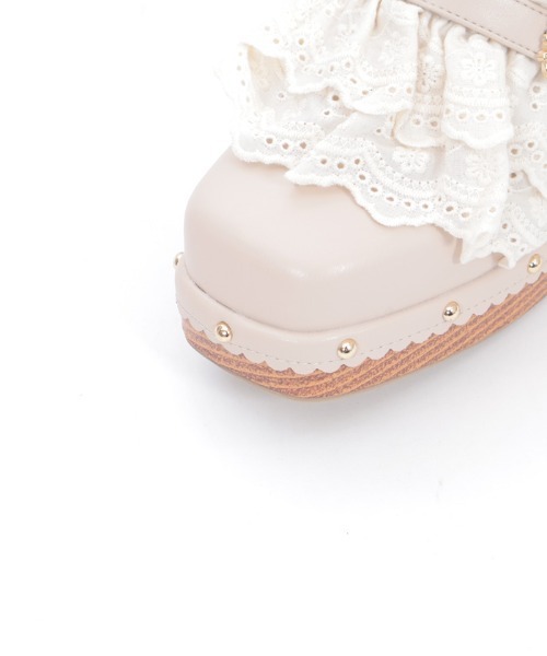 axes femme（アクシーズファム）の「ベルト使いレースフリルサボ（サンダル・レディース・キナリ/ブラウン・MEDIUM/LARGE）」の7枚目の写真