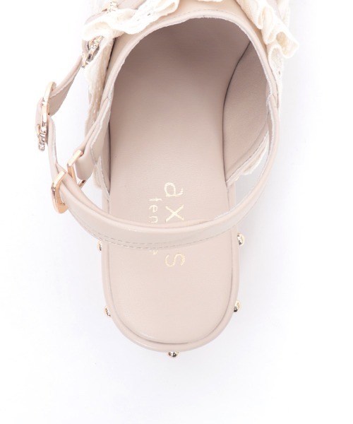 axes femme（アクシーズファム）の「ベルト使いレースフリルサボ（サンダル・レディース・キナリ/ブラウン・MEDIUM/LARGE）」の11枚目の写真