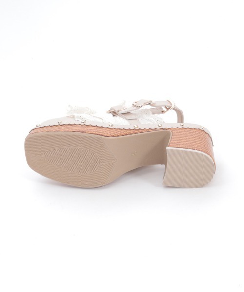 axes femme（アクシーズファム）の「ベルト使いレースフリルサボ（サンダル・レディース・キナリ/ブラウン・MEDIUM/LARGE）」の12枚目の写真