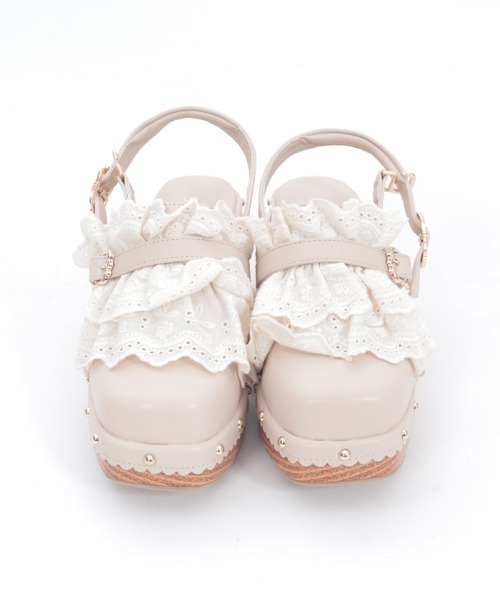 axes femme（アクシーズファム）の「ベルト使いレースフリルサボ（サンダル・レディース・キナリ/ブラウン・MEDIUM/LARGE）」の13枚目の写真