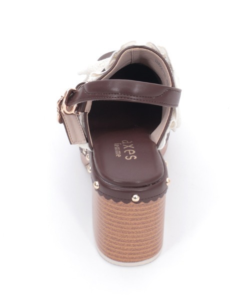 axes femme（アクシーズファム）の「ベルト使いレースフリルサボ（サンダル・レディース・キナリ/ブラウン・MEDIUM/LARGE）」の15枚目の写真