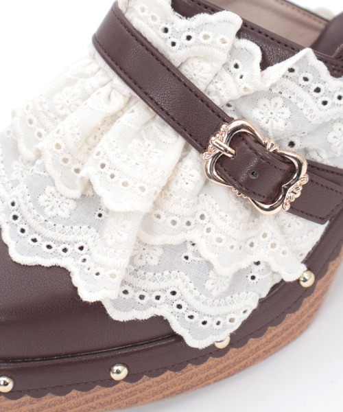 axes femme（アクシーズファム）の「ベルト使いレースフリルサボ（サンダル・レディース・キナリ/ブラウン・MEDIUM/LARGE）」の19枚目の写真