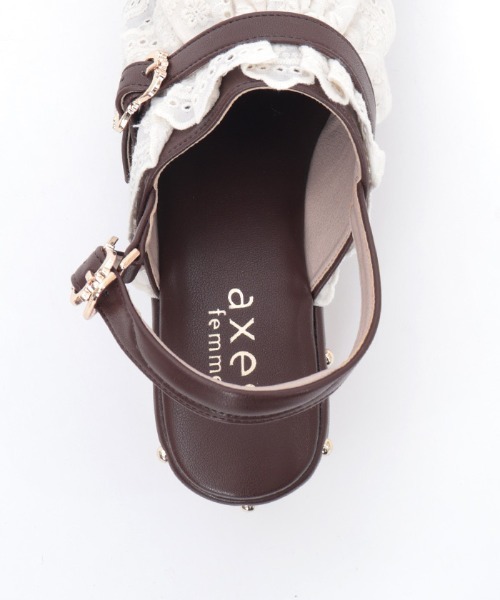 axes femme（アクシーズファム）の「ベルト使いレースフリルサボ（サンダル・レディース・キナリ/ブラウン・MEDIUM/LARGE）」の20枚目の写真