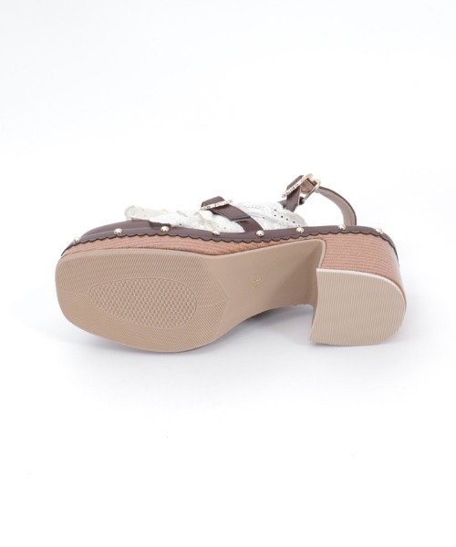 axes femme（アクシーズファム）の「ベルト使いレースフリルサボ（サンダル・レディース・キナリ/ブラウン・MEDIUM/LARGE）」の21枚目の写真