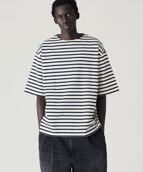 ORCIVAL(オーシバル)の「ORCIVAL | コットンロード クルーネック 半袖バスクシャツ MEN(Tシャツ/カットソー・メンズ・ホワイト系その他5/ブラウン系その他/ブルー系その他2/イエロー系その他/ブラウン系その他2/ブラック/レッド系その他/ブルー系その他・4/5/3)」の2枚目の写真