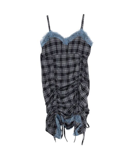 jouetie(ジュエティ)の「【MINAMI×jouetie】シャーリングキャミワンピース(ワンピース・レディース・ブルー/ブラック/ブラウン・MEDIUM)」の4枚目の写真