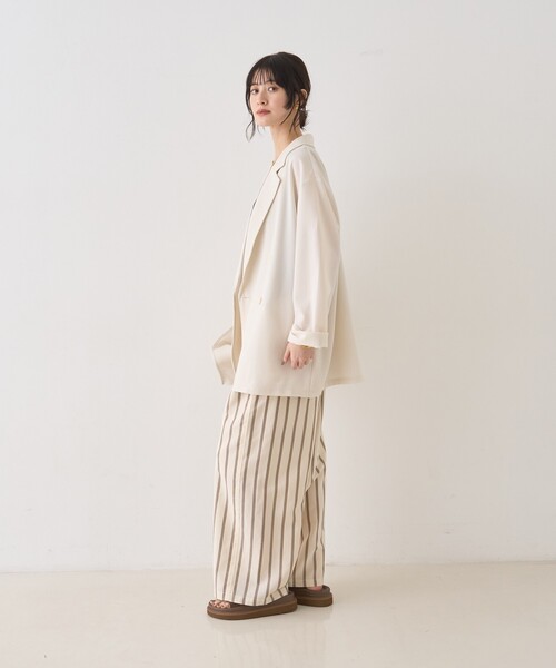 Rouge vif Anna(ルージュヴィフアンナ)の「ストライプイージーパンツ/ウエストゴム(その他パンツ・レディース・グリーン/ベージュ・38/36)」の11枚目の写真