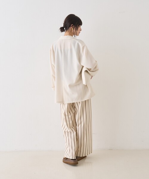Rouge vif Anna(ルージュヴィフアンナ)の「ストライプイージーパンツ/ウエストゴム(その他パンツ・レディース・グリーン/ベージュ・38/36)」の12枚目の写真