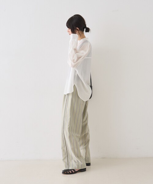 Rouge vif Anna(ルージュヴィフアンナ)の「ストライプイージーパンツ/ウエストゴム(その他パンツ・レディース・グリーン/ベージュ・38/36)」の17枚目の写真