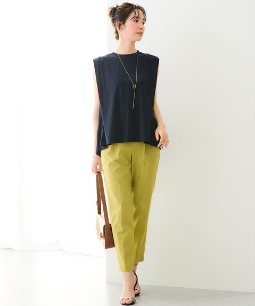 7days Life Styling(セブンデイズライフスタイリング)の「【接触冷感】シルケット加工サイドスリットフレンチスリーブトップス(Tシャツ/カットソー・レディース・ネイビー/ブルーグレー/オフホワイト/チャコール/ライトベージュ・LL/L/M/S/3L)」の16枚目の写真